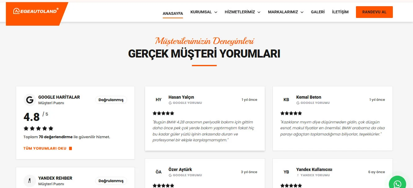 Ege Autoland Periyodik Servis Paketleri Detay Sayfası