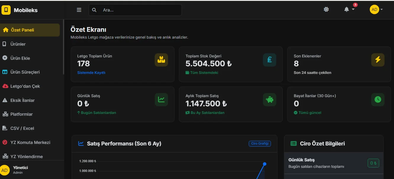 Mobileks Cihaz Tipi Seçim Ekranı