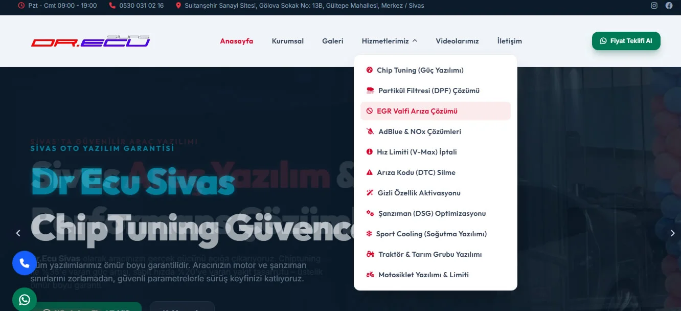 Sivas Araç Yazılımı Google Araması 1. Sıra Listelemesi